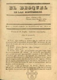 El Broquel de las Costumbres. Tomo I, núm. 16, sábado 30 de agosto de 1834 | Biblioteca Virtual Miguel de Cervantes