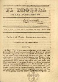 El Broquel de las Costumbres. Tomo I, núm. 20, jueves 18 de septiembre de 1834 | Biblioteca Virtual Miguel de Cervantes