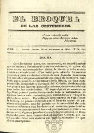 El Broquel de las Costumbres. Tomo I, núm. 34, jueves 20 de noviembre de 1834 | Biblioteca Virtual Miguel de Cervantes