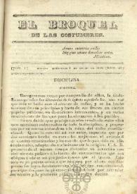 El Broquel de las Costumbres. Tomo I, núm. 47, miércoles 7 de enero de 1835 | Biblioteca Virtual Miguel de Cervantes