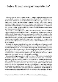 Sobre la sed siempre insatisfecha / Francisco J. Satué | Biblioteca Virtual Miguel de Cervantes