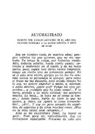 Más información sobre Autorretrato: escrito por Carlos Arniches en el año 1943, cuando contaba a la sazón setenta y siete de edad / Carlos Arniches