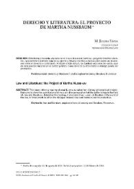 Derecho y literatura: el proyecto de Martha Nussbaum / María Jimena Sáenz | Biblioteca Virtual Miguel de Cervantes