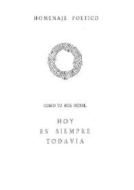 Homenaje poético | Biblioteca Virtual Miguel de Cervantes