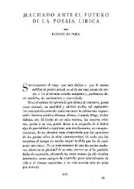 Machado ante el futuro de la poesía lírica / por Eugenio de Nora | Biblioteca Virtual Miguel de Cervantes