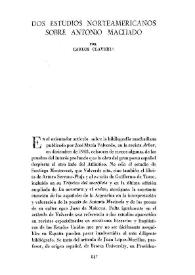 Dos estudios norteamericanos sobre Antonio Machado / por Carlos Clavería | Biblioteca Virtual Miguel de Cervantes