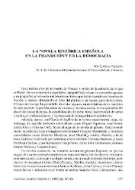 La novela histórica española en la transición y en la democracia / Mar Langa Pizarro | Biblioteca Virtual Miguel de Cervantes