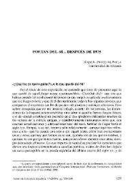Poetas del 68 ... después de 1975 / Ángel L. Prieto de Paula | Biblioteca Virtual Miguel de Cervantes