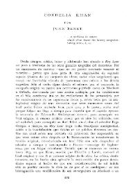 Cordelia Khan / Juan Benet | Biblioteca Virtual Miguel de Cervantes