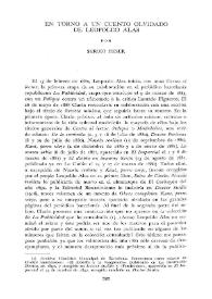En torno a un cuento olvidado de Leopoldo Alas / Sergio Beser | Biblioteca Virtual Miguel de Cervantes
