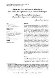¿Existe un derecho humano a inmigrar? Una crítica del argumento de la continuidad lógica / Federico Arcos Ramírez | Biblioteca Virtual Miguel de Cervantes