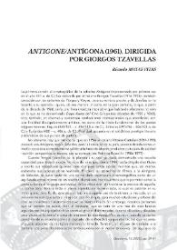 "Antígone/Antígona" (1961), dirigida por Giorgios Tzavellas / Ricardo Matas Pitas | Biblioteca Virtual Miguel de Cervantes