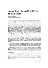 Jaume Josa (1945-2012). In memoriam / Alberto Gomis | Biblioteca Virtual Miguel de Cervantes