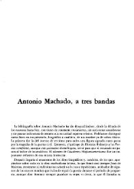 Antonio Machado, a tres bandas / Luis Jiménez Martos | Biblioteca Virtual Miguel de Cervantes