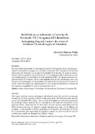 Redefinir rey y soberanía: el retorno de Fernando VII y la agonía del Liberalismo / Gonzalo Butrón Prida | Biblioteca Virtual Miguel de Cervantes