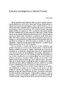 Círculos convergentes en Gabriel Ferrater / Jordi Amat | Biblioteca Virtual Miguel de Cervantes