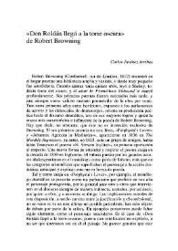 "Don Roldán llegó a la torre oscura" de Robert Browning / Carlos Jiménez Arribas | Biblioteca Virtual Miguel de Cervantes