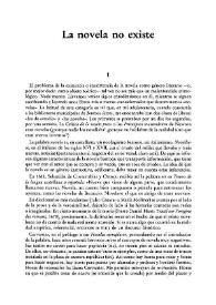 La novela no existe / Blas Matamoro | Biblioteca Virtual Miguel de Cervantes