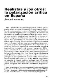 Realistas y "los otros": la polarización crítica en España / Araceli Iravedra | Biblioteca Virtual Miguel de Cervantes
