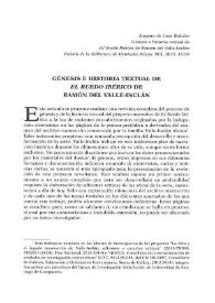 Génesis e historia textual de "El Ruedo Ibérico" de Ramón del Valle-Inclán / Amparo de Juan Bolufer | Biblioteca Virtual Miguel de Cervantes
