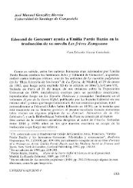 Edmond de Goncourt ayuda a Emilia Pardo Bazán en la traducción de su novela "Les frères Zemganno" / José Manuel González Herrán | Biblioteca Virtual Miguel de Cervantes