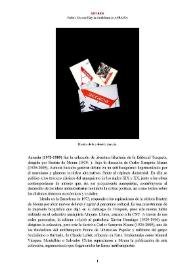 More information Acracia [colección de literatura libertaria de la Editorial Tusquets] (1973-1989) [Semblanza] / Carlota Álvarez-Maylín 