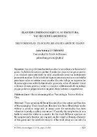 El guión cinematográfico: su escritura y su estatuto artístico / Julia Sabina Gutiérrez | Biblioteca Virtual Miguel de Cervantes