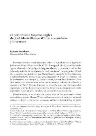 El periodismo hispano-inglés de José María Blanco White: costumbres y literatura / Renata Londero | Biblioteca Virtual Miguel de Cervantes