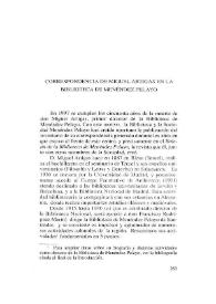 Correspondencia de Miguel Artigas en la Biblioteca de Ménedez Pelayo / Rosa Fernández Lera y Andrés del Rey Sayagués | Biblioteca Virtual Miguel de Cervantes