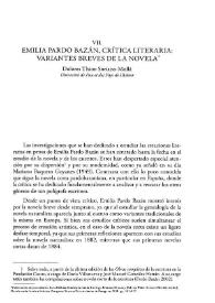 Emilia Pardo Bazán, crítica literaria: variantes breves de la novela / Dolores Thion Soriano-Mollá | Biblioteca Virtual Miguel de Cervantes