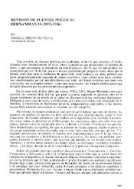 Revisión de fuentes poéticas hernandianas (1933-1936) / por Ángel L. Prieto de Paula | Biblioteca Virtual Miguel de Cervantes