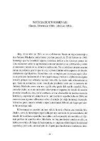 Noticia de un homenaje (Baeza, febrero de 1966-abril de 1983)  / Antonio Chicharro  | Biblioteca Virtual Miguel de Cervantes