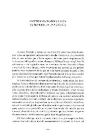 Antonio Machado y Baeza: el sentido de una crítica / Antonio Chicharro | Biblioteca Virtual Miguel de Cervantes
