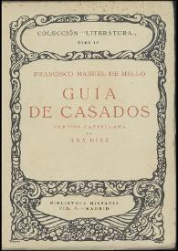 Guía de casados / Francisco Manuel de Mello ; versión castellana de Ana Díaz | Biblioteca Virtual Miguel de Cervantes