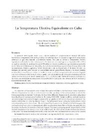 La Temperatura Efectiva Equivalente en Cuba / Sinaí Barcia Sardiñas, Dunia Hernández González, Dunia, Meylin Otero Martín | Biblioteca Virtual Miguel de Cervantes
