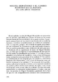 Miguel Hernández y el cambio estético en la España de los años treinta / Guillermo Carnero | Biblioteca Virtual Miguel de Cervantes