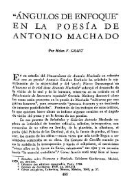 "Ángulos de enfoque" en la poesía de Antonio Machado / Por Helen F. Grant | Biblioteca Virtual Miguel de Cervantes