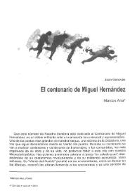 El centenario de Miguel Hernández / Marcos Ana | Biblioteca Virtual Miguel de Cervantes