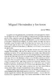 Miguel Hernández y los toros / Javier Villán | Biblioteca Virtual Miguel de Cervantes