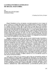 Las ideas teórico-literarias de Miguel Hernández / Pedro Aullón de Haro   | Biblioteca Virtual Miguel de Cervantes