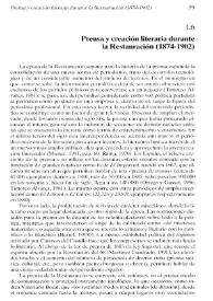 Prensa y creación literaria durante la Restauración (1874-1902) / Marta Palenque | Biblioteca Virtual Miguel de Cervantes