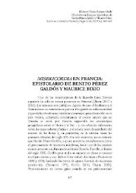 "Misericordia" en Francia: Epistolario de Benito Pérez Galdós y Maurice Bixio  / Dolores Thion Soriano-Mollá  | Biblioteca Virtual Miguel de Cervantes