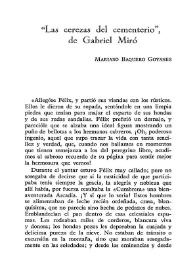 "Las cerezas del cementerio", de Gabriel Miró / Mariano Baquero Goyanes | Biblioteca Virtual Miguel de Cervantes
