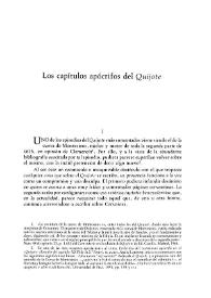 Los capítulos apócrifos del "Quijote" / Mariano Baquero Goyanes | Biblioteca Virtual Miguel de Cervantes