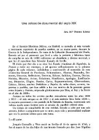 Una colección documental del siglo XIX / Ana M.ª Freire López | Biblioteca Virtual Miguel de Cervantes
