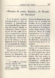 "Poemas de andar España", de Ramón de Garciasol  / L. de L.  | Biblioteca Virtual Miguel de Cervantes