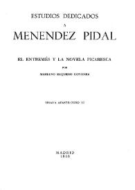 El entremés y la novela picaresca / Mariano Baquero Goyanes | Biblioteca Virtual Miguel de Cervantes