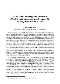 La loa como autobiografía intelectual: "El mártir del sacramento, san Hermenegildo" de Sor Juana Inés de la Cruz / Robin Ann Rice      | Biblioteca Virtual Miguel de Cervantes