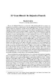 El "Gran Silencio" de Alejandra Pizarnik / Rachel Galvin | Biblioteca Virtual Miguel de Cervantes