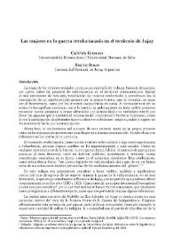 Las mujeres en la guerra revolucionaria en el territorio de Jujuy / Gabriela Gresores, Beatriz Bruce     | Biblioteca Virtual Miguel de Cervantes